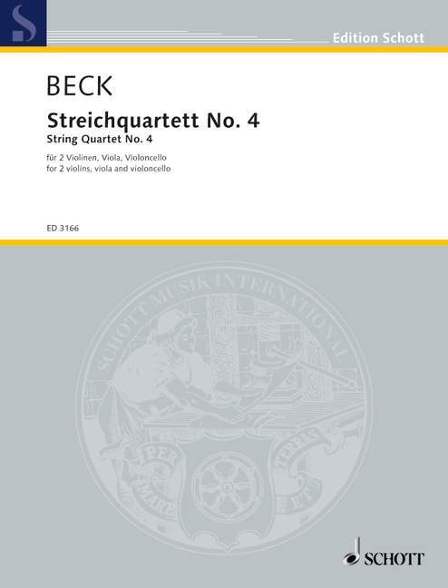Nyomtatványok STRING QUARTET NO. 4 MUSIQUE D'ENSEMBLE-ENSEMBLE DE PARTITIONS CONRAD BECK
