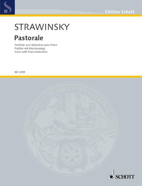 Drucksachen PASTORALE CLARINETTE IGOR STRAVINSKY