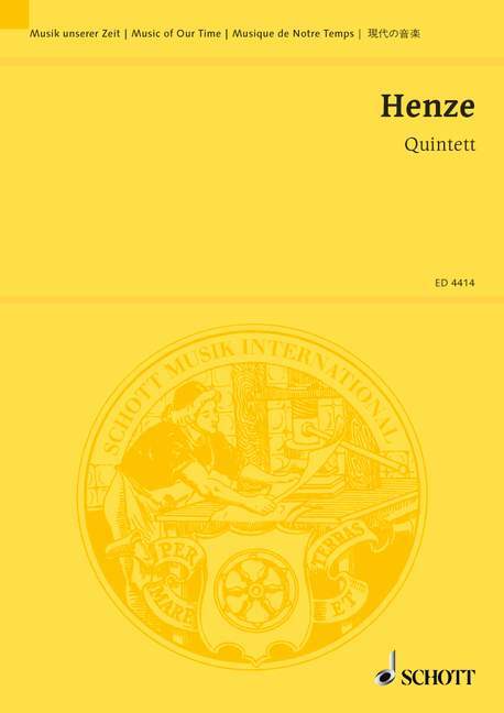 Drucksachen QUINTET MUSIQUE D'ENSEMBLE HANS WERNER HENZE