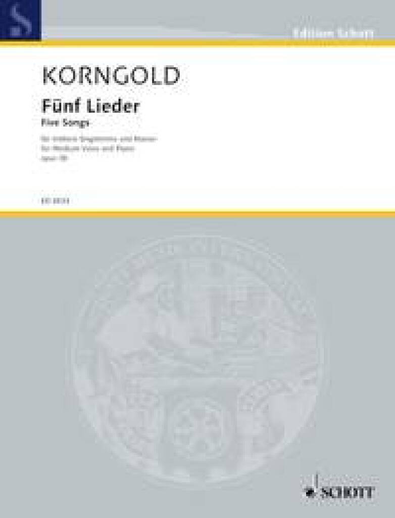 Kniha FIVE SONGS OP. 38 ERICH WOLFGANG KORNG