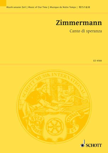 Tiskani izdelki CANTO DI SPERANZA BERND ALOIS ZIMMERMA