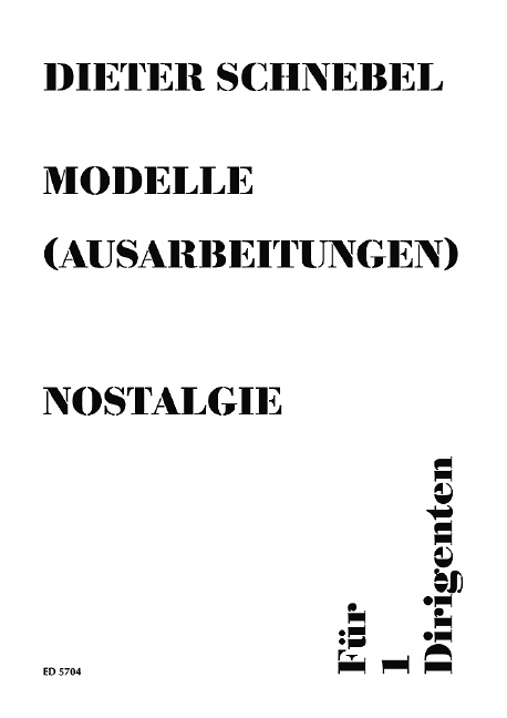 Tiskani izdelki NOSTALGIE [AUCH: VISIBLE MUSIC II] DIETER SCHNEBEL