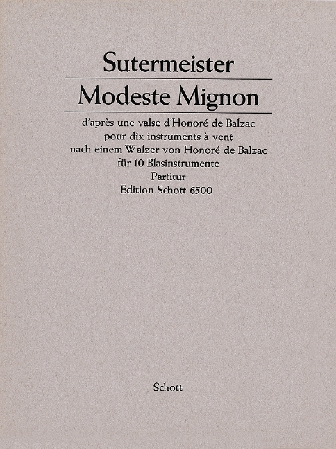 Drucksachen MODESTE MIGNON CLARINETTE HEINRICH SUTERMEISTE