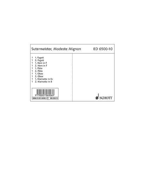 Drucksachen MODESTE MIGNON CLARINETTE-ENSEMBLE DE PARTITIONS HEINRICH SUTERMEISTE
