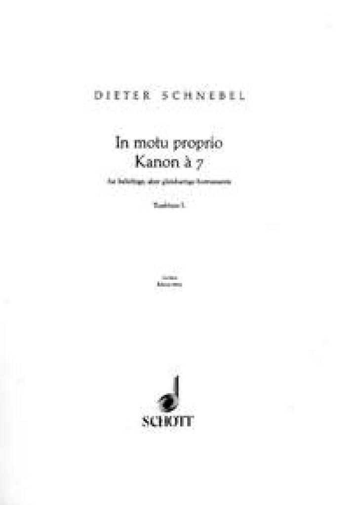 Boek IN MOTU PROPRIO DIETER SCHNEBEL