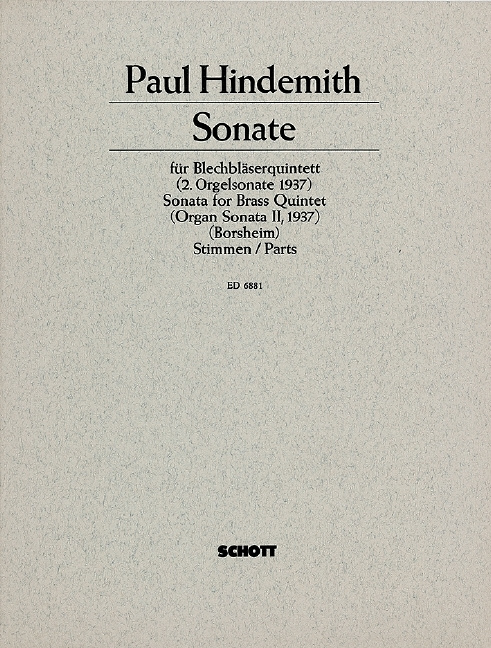 Tiskani izdelki 2. SONATA -ENSEMBLE DE PARTITIONS PAUL HINDEMITH