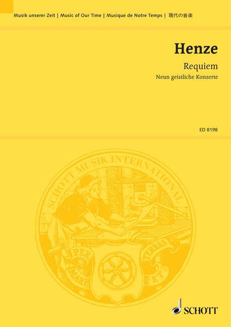 Tiskani izdelki REQUIEM HANS WERNER HENZE