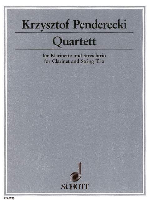 Tiskani izdelki QUARTET CLARINETTE-PARTITION+PARTIES SEPAREES KRZYSZTOF PENDERECKI
