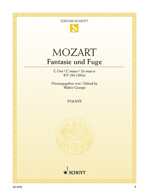 Tiskovina FANTASIE UND FUGE C-DUR KV 394 [383 A] PIANO WOLFGANG AMADEUS MOZ