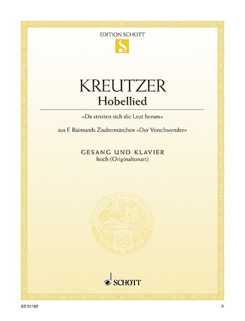 Printed items HOBELLIED CHANT CONRADIN KREUTZER