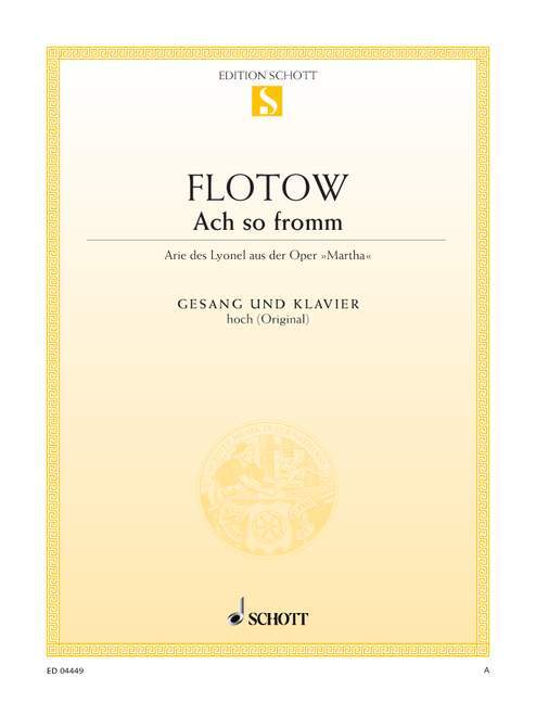 Drukwerk ACH SO FROMM CHANT FRIEDRICH VON FLOTOW