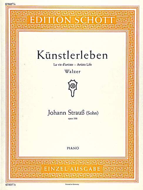 Tiskani izdelki KUNSTLERLEBEN OP. 316 PIANO JOHANN STRAUSS JR.