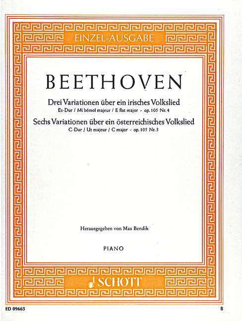 Tiskani izdelki DREI VARIATIONEN UBER EIN IRISCHES VOLKSLIED EB PIANO LUDWIG VAN BEETHOVEN