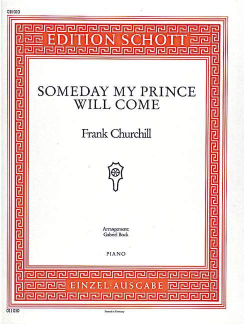 Tlačovina SOMEDAY MY PRINCE WILL COME PIANO FRANK CHURCHILL