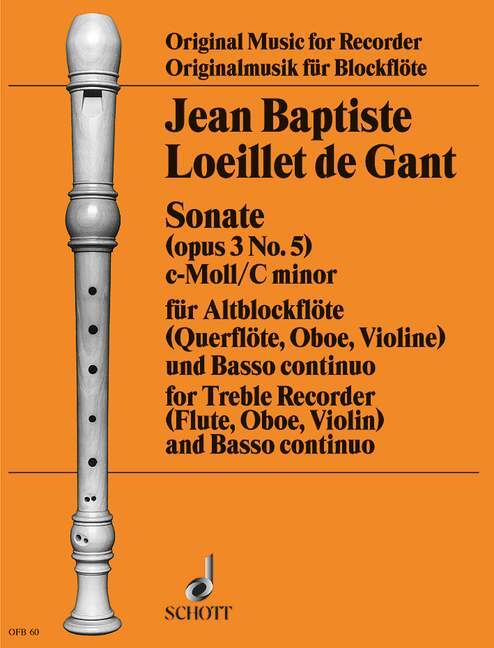 Tiskani izdelki SONATE C FLUTE TRAVERSIERE JEAN-BAPTISTE LOEILL