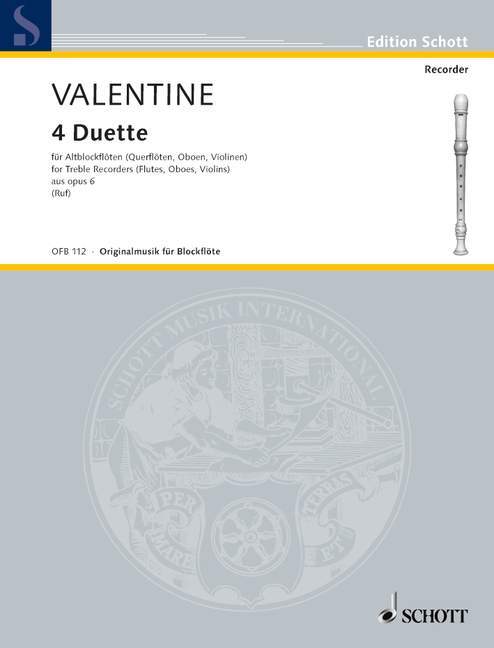 Drucksachen DUETTEN(4) FLUTE A BEC ROBERT VALENTINE