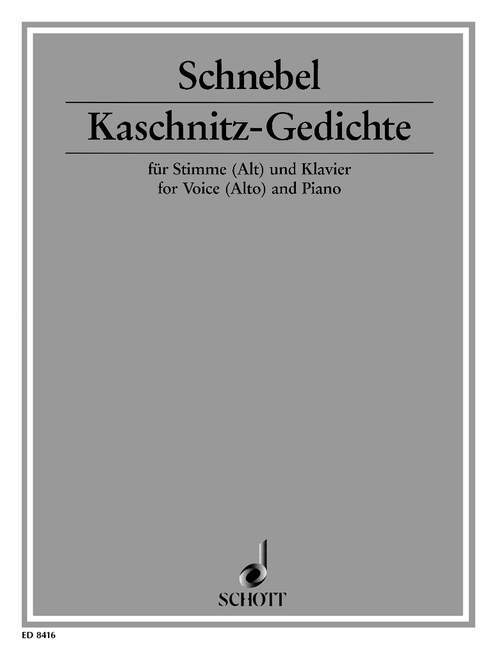 Articles imprimés KASCHNITZ-GEDICHTE DIETER SCHNEBEL