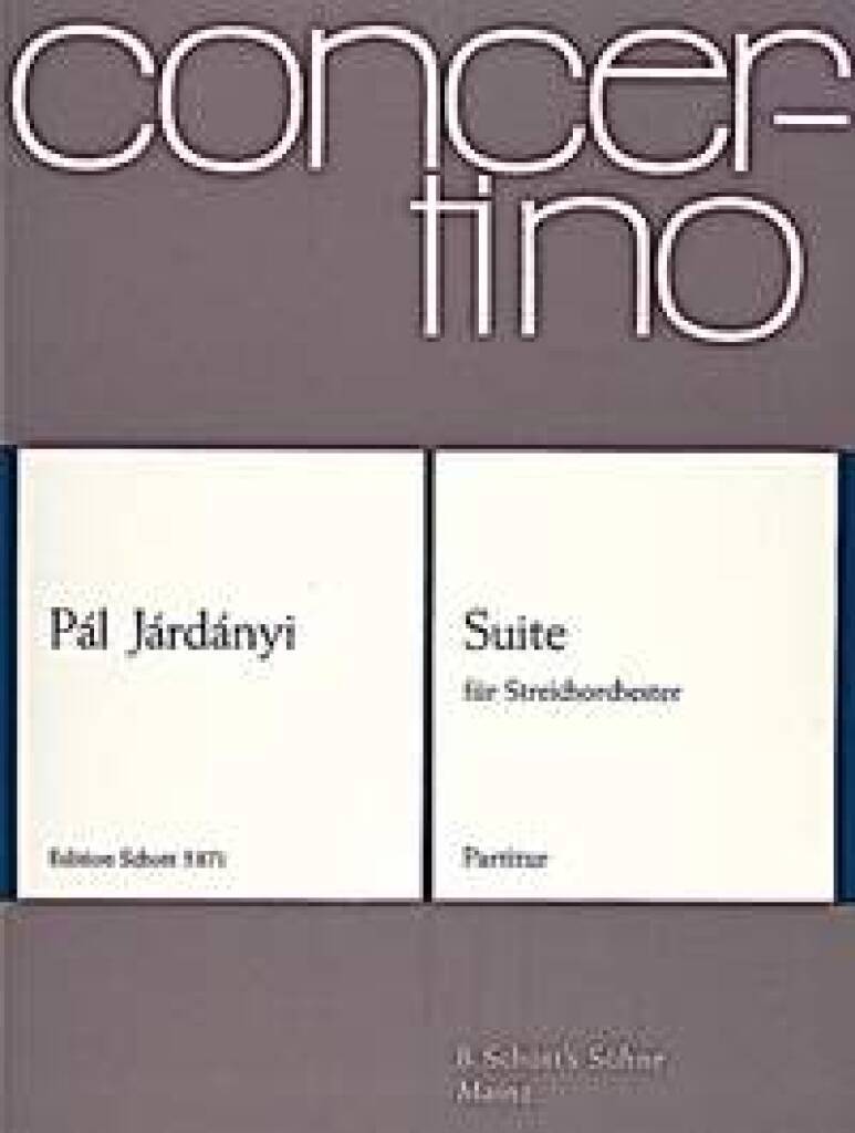 Boek SUITE ORCHESTRE PAL JARDANYI