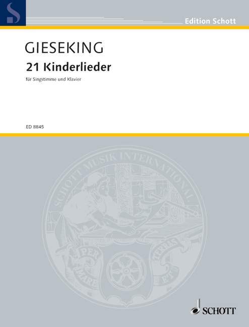 Tlačovina 21 KINDERLIEDER CHANT WALTER GIESEKING