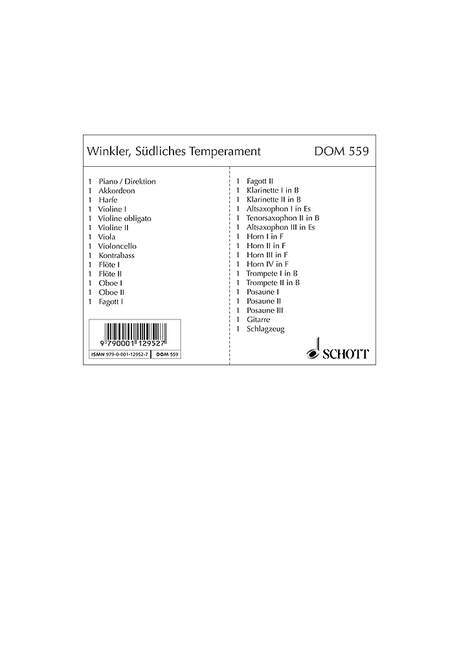 Tiskani izdelki SUDLICHES TEMPERAMENT -ENSEMBLE DE PARTITIONS GERHARD WINKLER