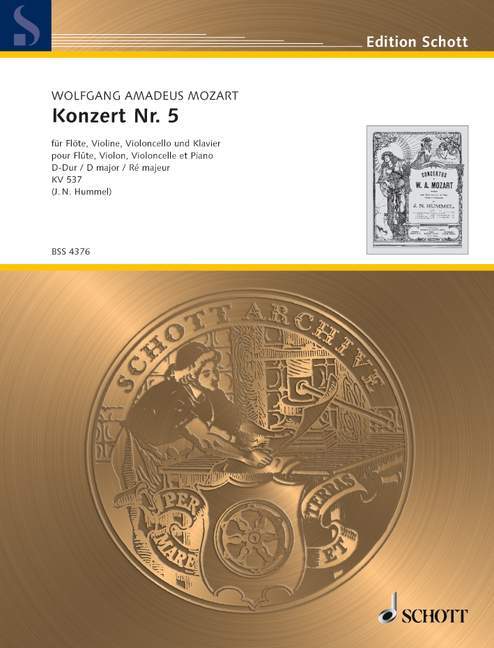 Materiale tipărite CONCERTO NO.5 D MAJOR KV 537 -ENSEMBLE DE PARTITIONS WOLFGANG AMADEUS MOZ