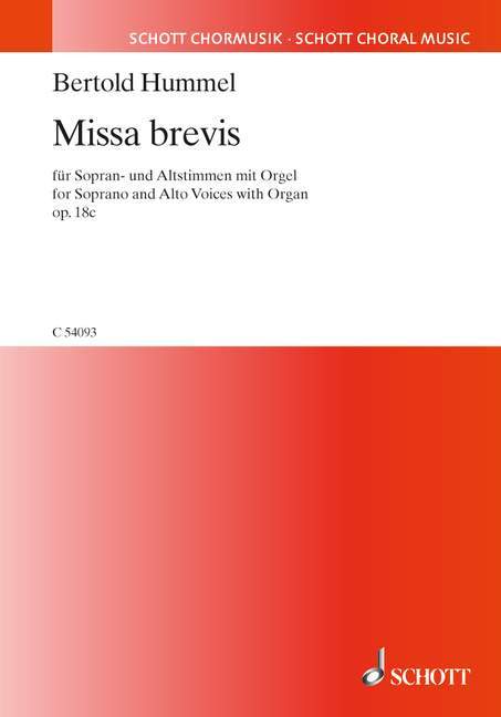 Printed items MISSA BREVIS OP. 18C BERTOLD HUMMEL