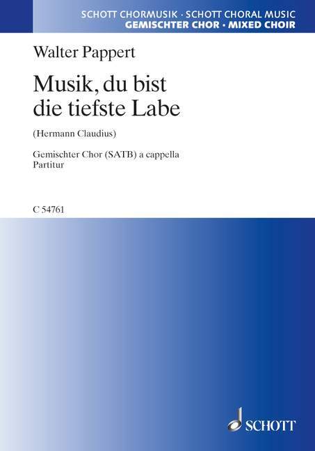 Tiskani izdelki MUSIK, DU BIST DIE TIEFSTE LABE WALTER PAPPERT
