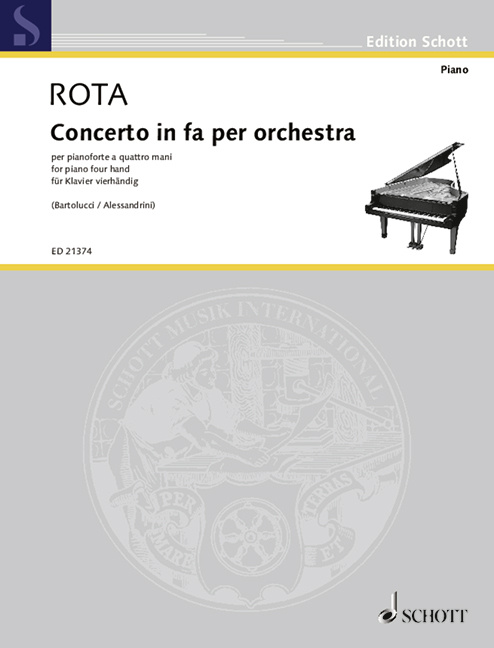 Articles imprimés CONCERTO IN FA PER ORCHESTRA PIANO NINO ROTA