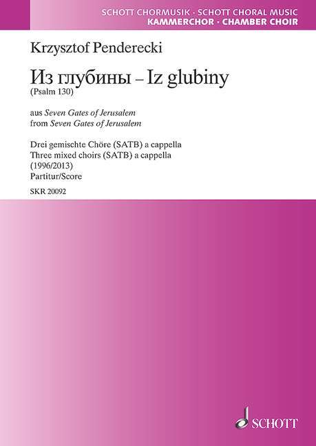Drucksachen IZ GLUBINY CHANT KRZYSZTOF PENDERECKI