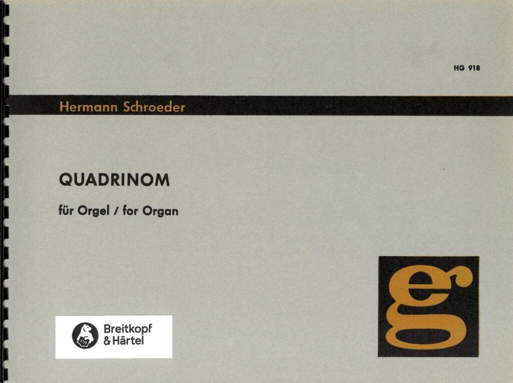 Knjiga QUADRINOM ORGUE HERMANN SCHROEDER