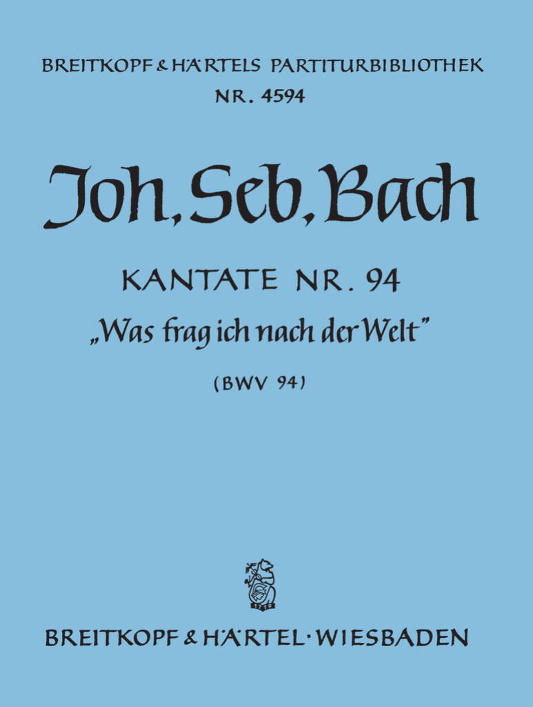 Knjiga KANTATE BWV 94 JOHANN SEBASTIAN BAC