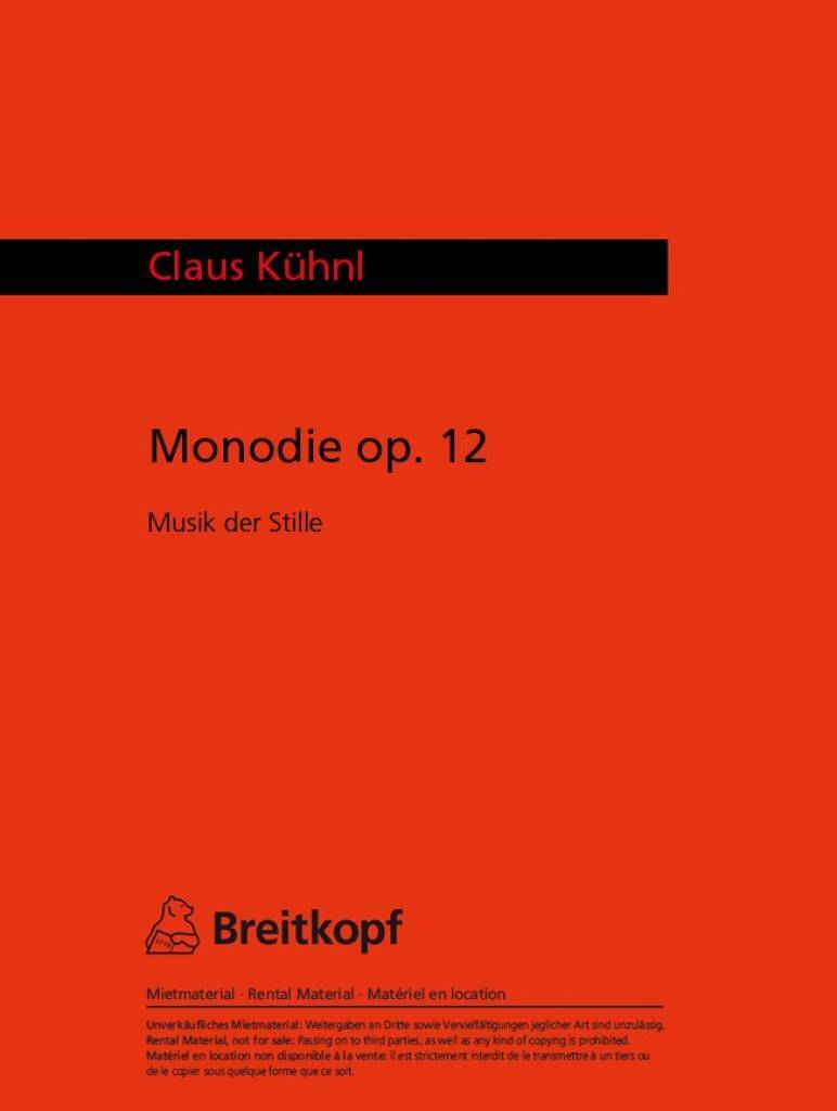 Knjiga MONODIE OP. 12 CLAUS KUHNL