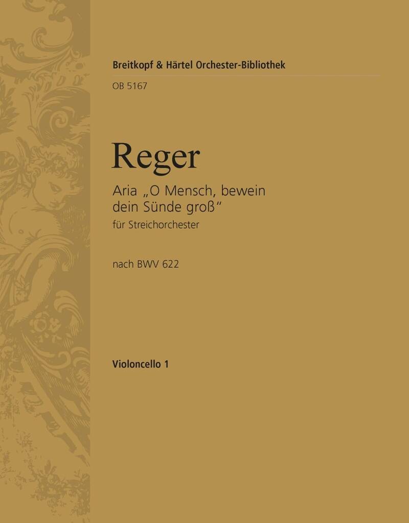 Knjiga ARIA NACH O MENSCH BEWEIN MUSIQUE D'ENSEMBLE MAX REGER