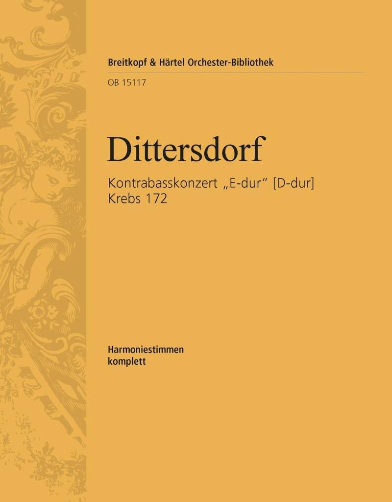 Książka KONTRABASSKONZERT E-DUR KREBS 172 CARL DITTERS VON DIT