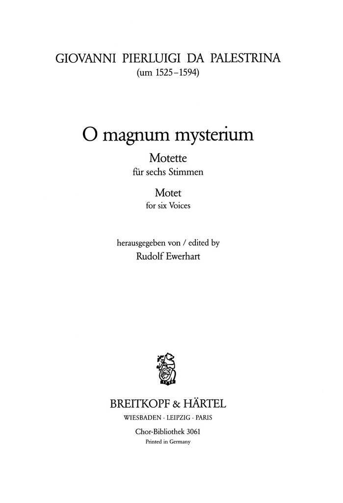 Libro O MAGNUM MYSTERIUM GIOVANNI PIERLUIGI D