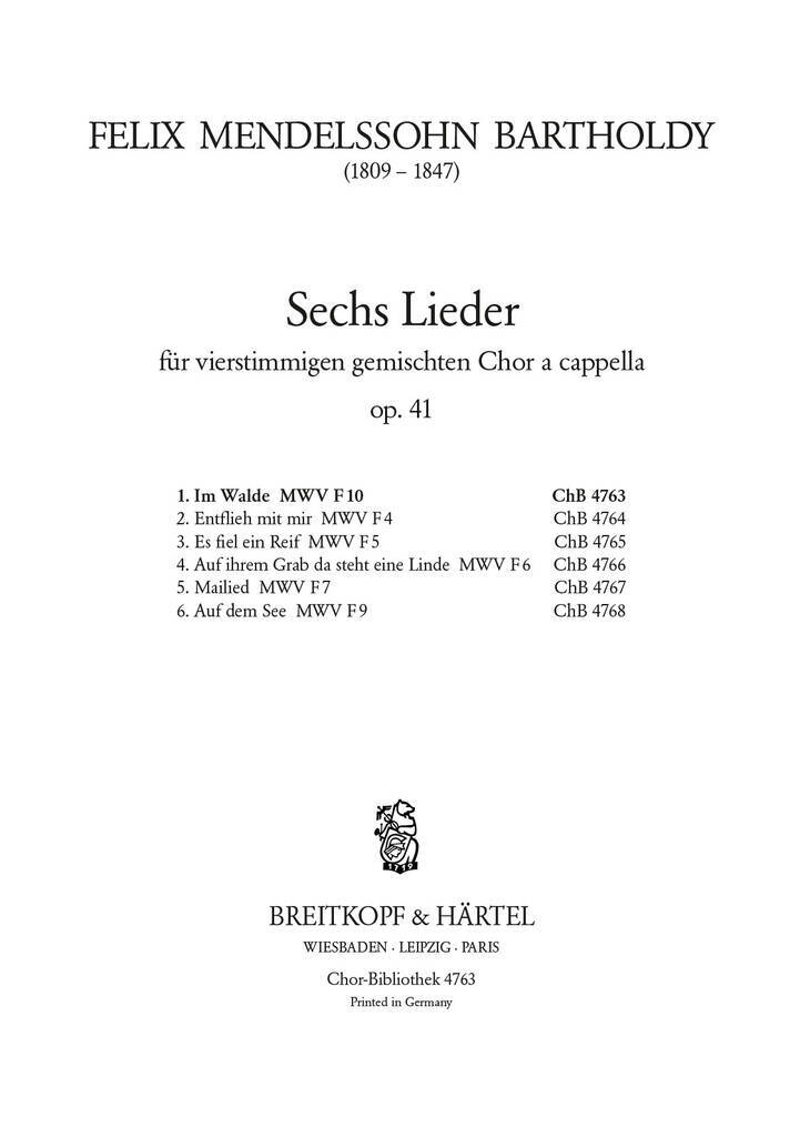 Knjiga IM WALDE CHANT FELIX MENDELSSOHN BA