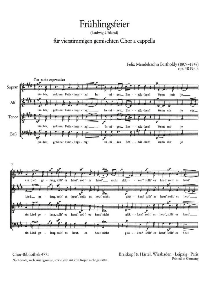 Knjiga FRUHLINGSFEIER FELIX MENDELSSOHN BA