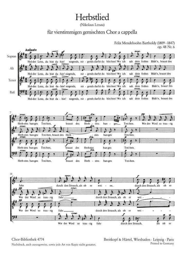 Knjiga HERBSTLIED FELIX MENDELSSOHN BA