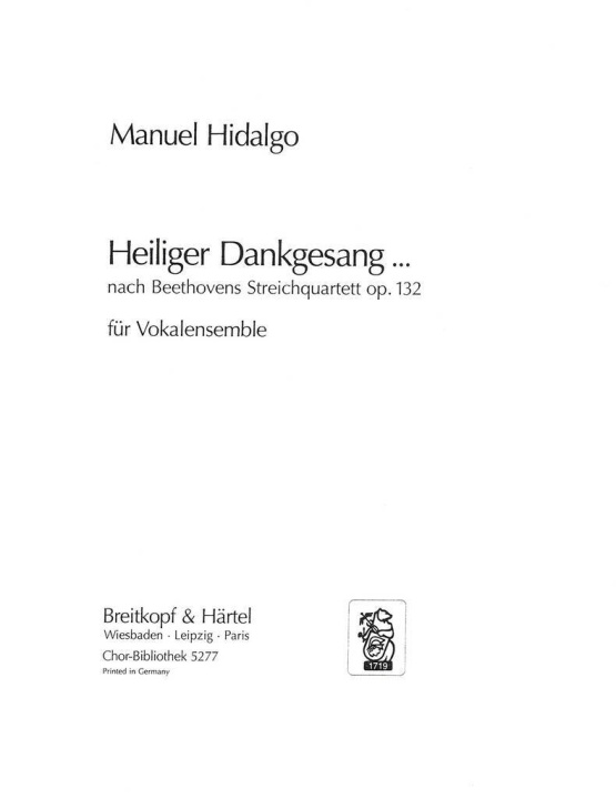 Książka HEILIGER DANKGESANG ... MANUEL HIDALGO