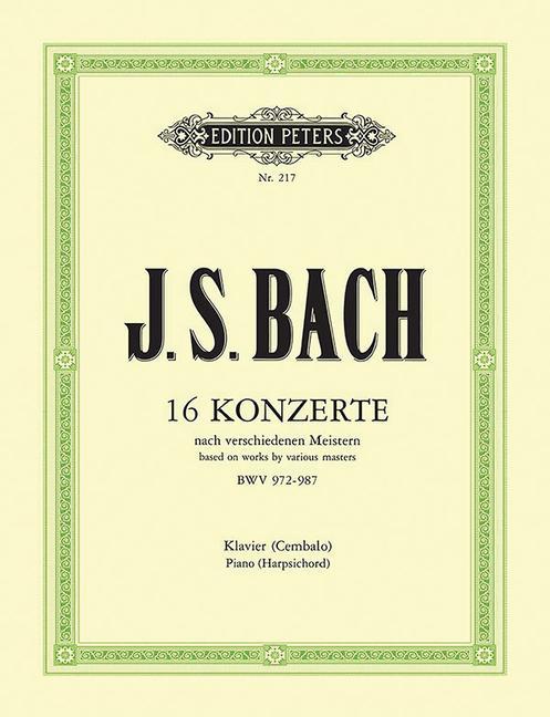 Knjiga CONCERTEN(16) BWV972-987  PIANO JOHANN SEBASTIAN BAC