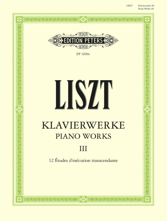 Artículos impresos KLAVIERWERKE 3 (ETUDES 1) FRANZ LISZT
