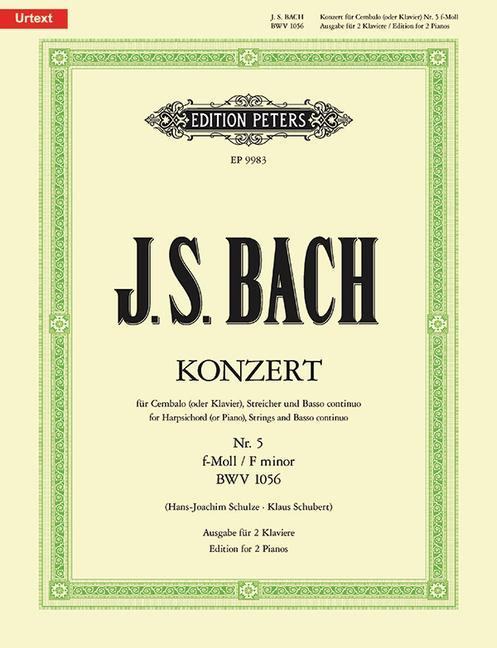 Knjiga KONZERT IN F MINOR PIANO JOHANN SEBASTIAN BAC