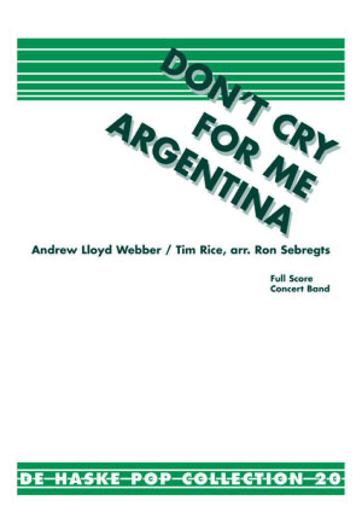 Knjiga DON'T CRY FOR ME ARGENTINA  ENSEMBLE DE CUIVRES ANDREW LLOYD WEBBER