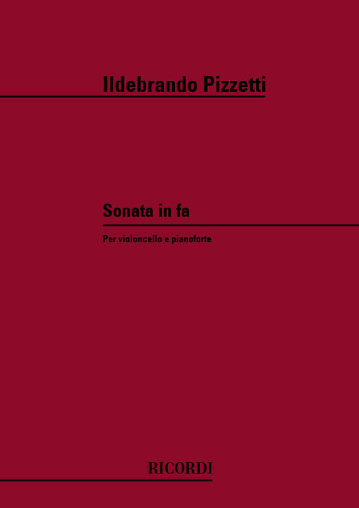 Knjiga SONATA IN FA VIOLONCELLE ILDEBRANDO PIZZETTI