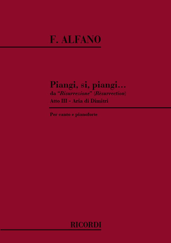Knjiga PIANGI SI PIANGI CHANT FRANCO ALFANO