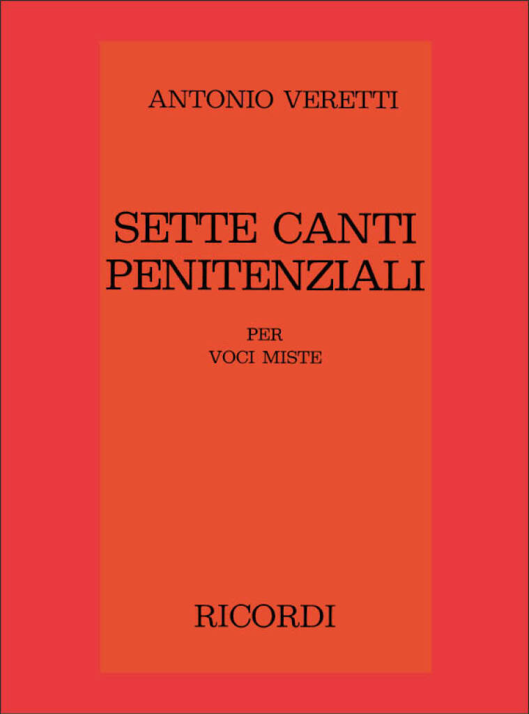 Knjiga 7 CANTI PENITENZIALI CHANT ANTONIO VERETTI
