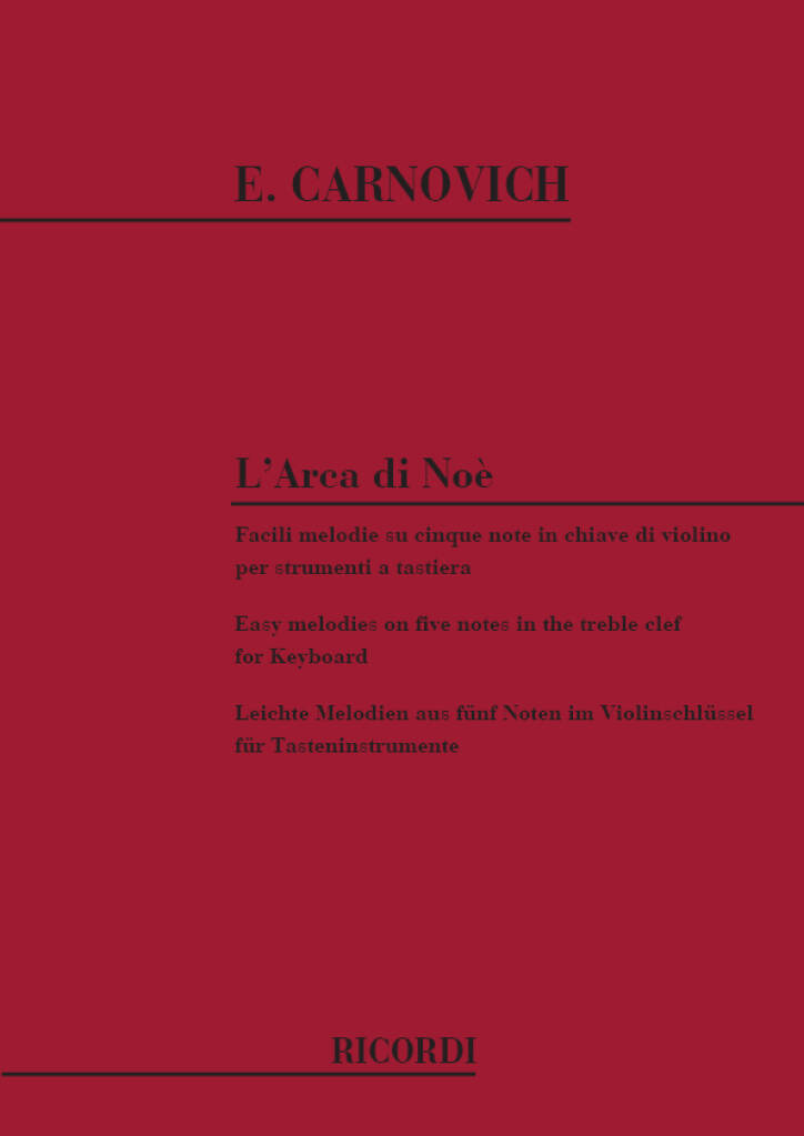 Libro L'ARCA DI NOE' PIANO EGIDIO CARNOVICH