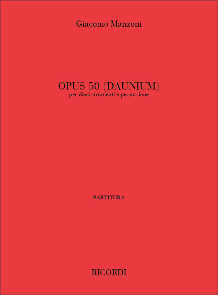 Livro OPUS 50 (DAUNIUM) MUSIQUE D'ENSEMBLE GIACOMO MANZONI
