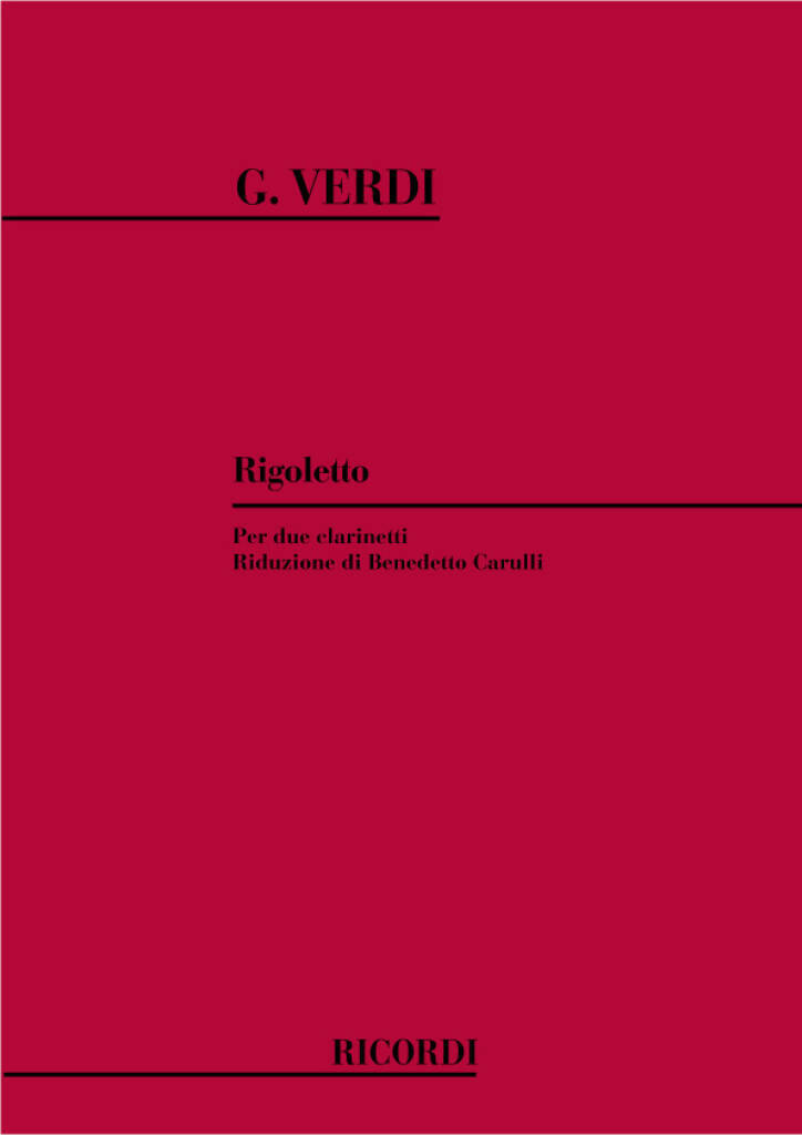 Knjiga RIGOLETTO CLARINETTE GIUSEPPE VERDI
