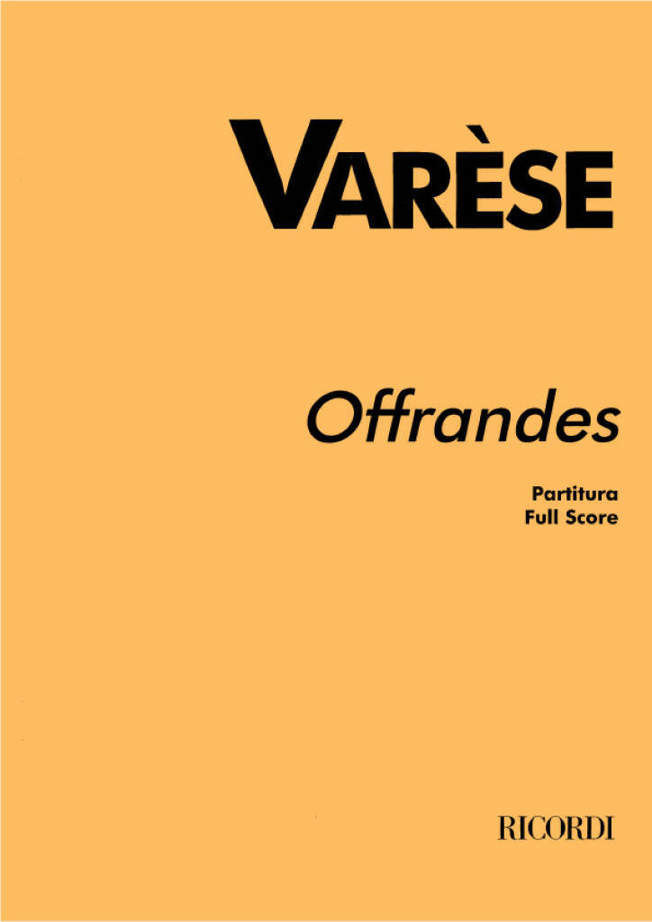 Knjiga OFFRANDES EDGAR VARESE